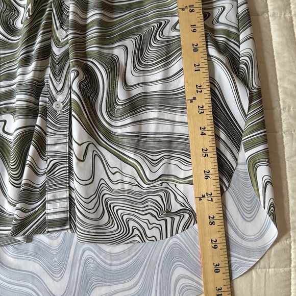 Lysse Schiffer Long Sleeve Button Down Shirt size Small Stretch Tunic Pocket - Picture 6 of 7